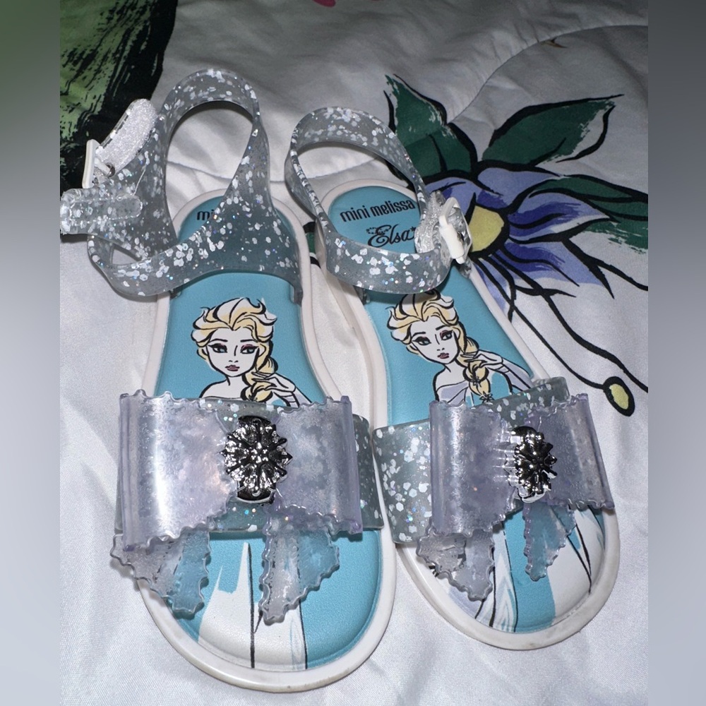 Mini Melissa Elsa Frozen Sandals size 11 VGUC